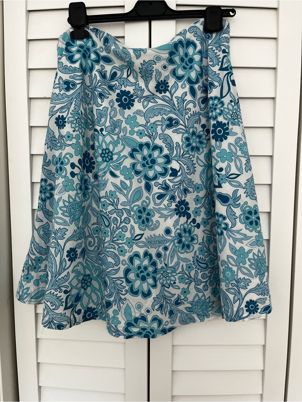 2000s GAP turquoise Floral A-Line Skirt